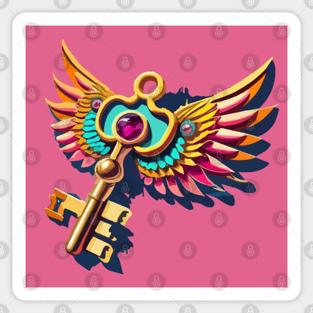 Magic Flying Key Sticker by CatCoconut-Art